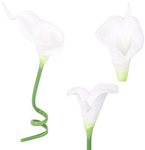 IPOPU 24PCS Artificial Calla Lily Flowers Real Touch White