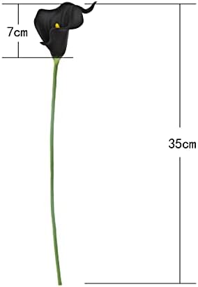 Letjolt Artificial Calla Lily Flowers Black 12Pcs Wedding Bouquet Decorations