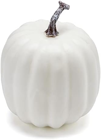 7Pcs Artificial White Pumpkins Halloween Decoration Set