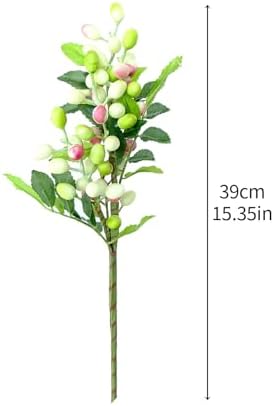 MSUIINT Artificial Olive Branches with Fruits 4PCS