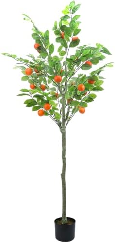 5 Feet Artificial Orange Tree with Faux Fruit Decor