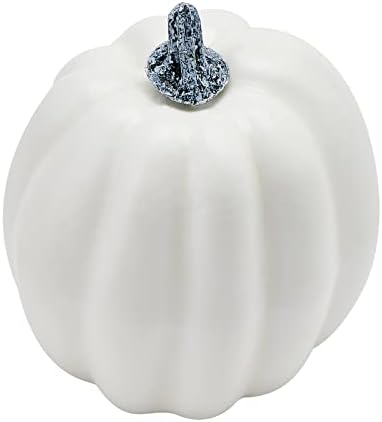 7Pcs Artificial White Pumpkins Halloween Decoration Set