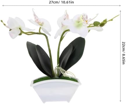 POPETPOP Artificial Orchid Flowers in Ceramic Pot White