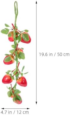 PRETYZOOM Realistic Fake Strawberry Hanging Decor