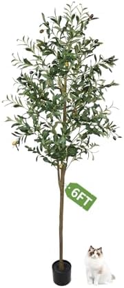 6FT Potted Artificial Olive Tree for Home Office Decor