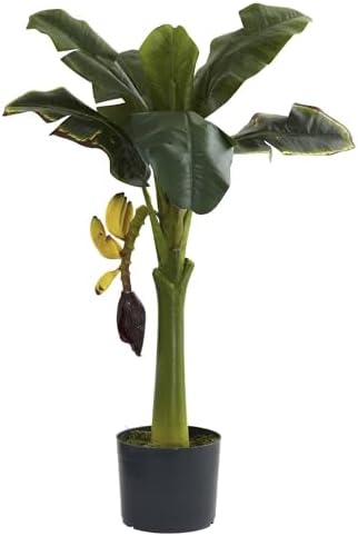 Nearly Natural 3ft Banana Artificial Tree Green