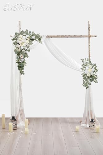 BASIMAN Artificial Wedding Arch Flowers Kit Pack of 3