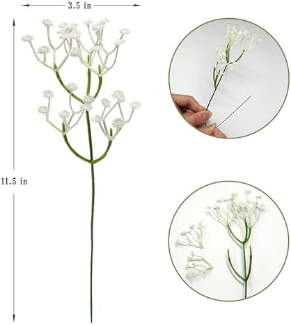 Huoter Artificial Baby Breath Flowers 20 Stem White Set