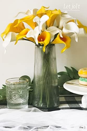 Letjolt White Calla Lily Artificial Flowers Bouquet 12Pcs