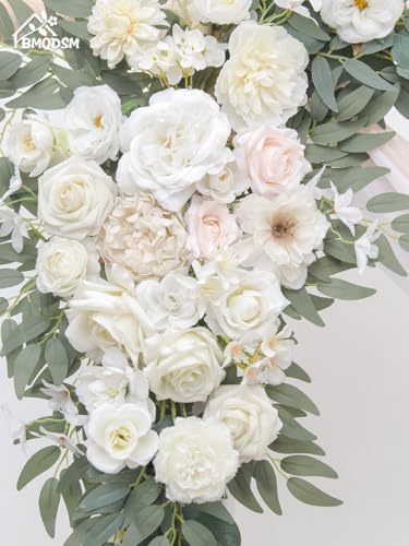 BMQDSM Deluxe Wedding Arch Flowers Set of 4 White