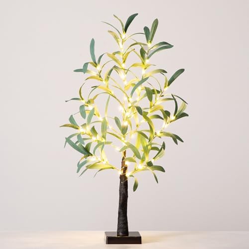 Nearly Natural 2-Foot Artificial Olive Tree with LED Lights