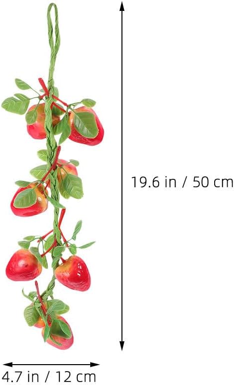 PRETYZOOM Realistic Fake Strawberry Hanging Decor
