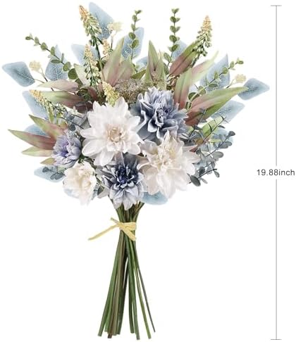 Blue White Artificial Flowers Bouquet for Home Wedding Decor