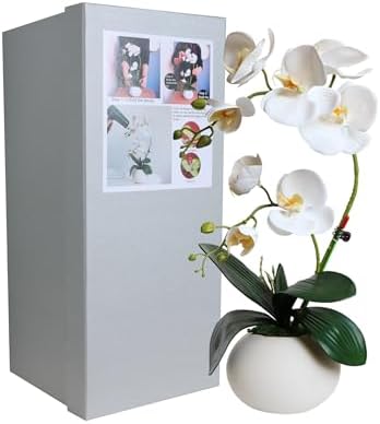 Forlaoers White Real Touch Orchid Artificial Flowers with Vase