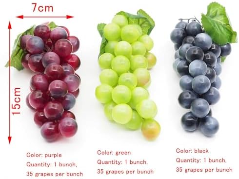 WOSHIMT 3-Pack Artificial Grapes for Home Decor