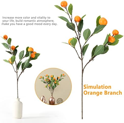 Asodomo 3 Pcs Artificial Tangerine Branches