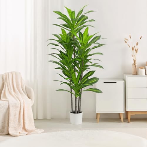 7FT Tall Artificial Dracaena Tree with Realistic Silk Leaves