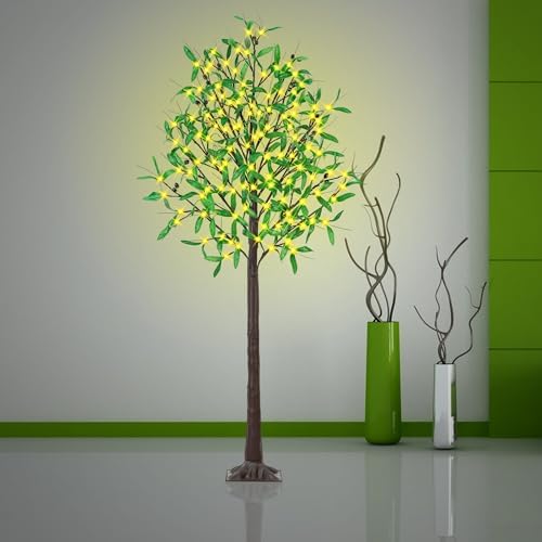 FastDeng Lighted Olive Tree 6ft Artificial Tree with 130 LED Lights