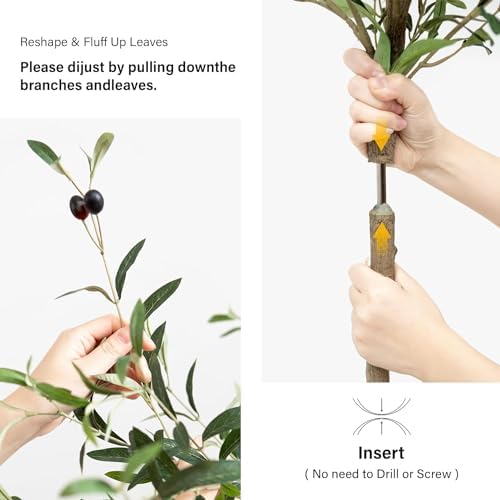 Olive Tree Artificial 4FT with Realistic Leaves and Fruits in Pot