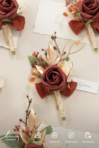 Lings Moment Terracotta Orange Boutonniere Set 1