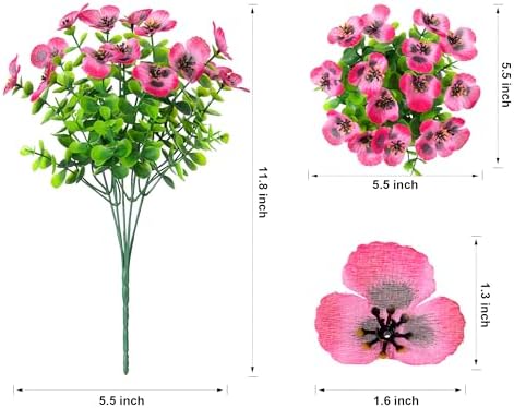 Ivydale Artificial Pansies 12 Bundles UV Resistant Outdoor Flowers
