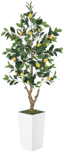 5FT Artificial Lemon Tree with Pot - Tropical Decor