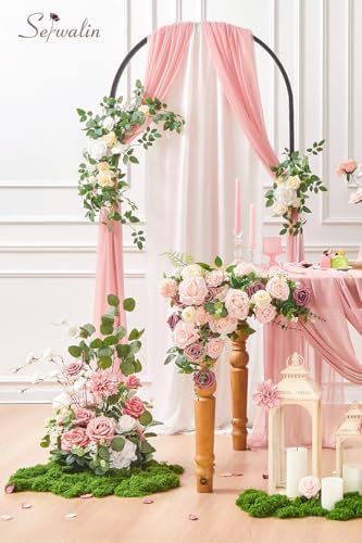 Serwalin Artificial Flowers Wedding Aisle Decor 2pcs