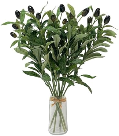 5pcs 15 Inch Artificial Olive Branches with Realistic Fruits