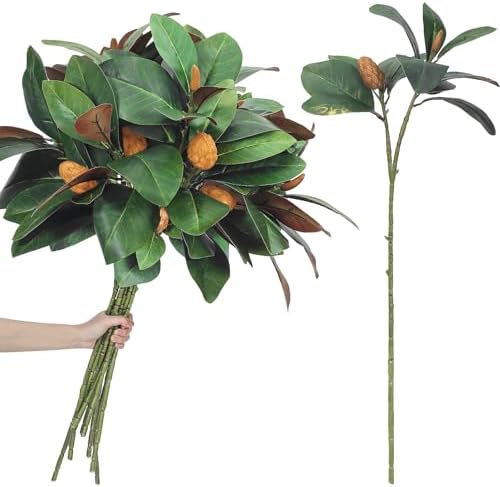 10 Pcs Artificial Magnolia Branches 32 Inch Decor
