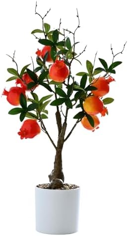 Premium Artificial Lemon Tree Bonsai with White Pot