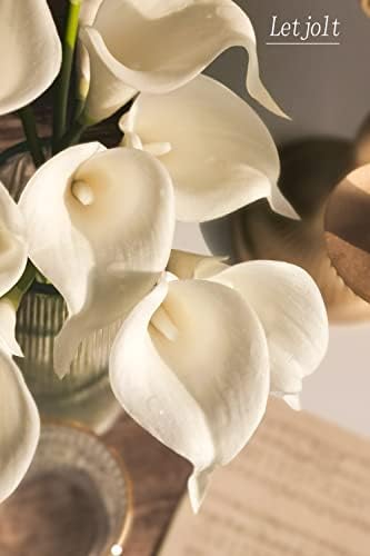 Letjolt White Calla Lily Artificial Flowers Bouquet 12Pcs