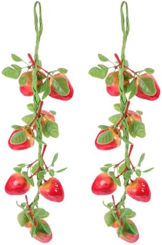 PRETYZOOM Realistic Fake Strawberry Hanging Decor