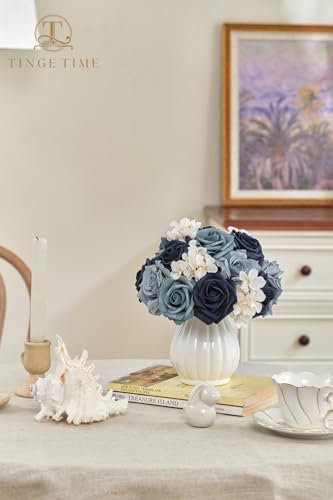 TINGE TIME Navy Blue Artificial Flowers Combo