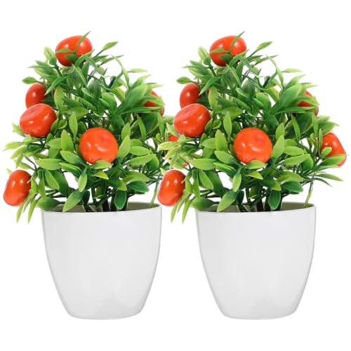 MERRYHAPY 2Pcs Artificial Fruit Tree Bonsai Decoration