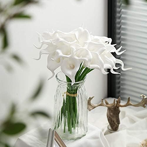 IPOPU 24PCS Artificial Calla Lily Flowers Real Touch White