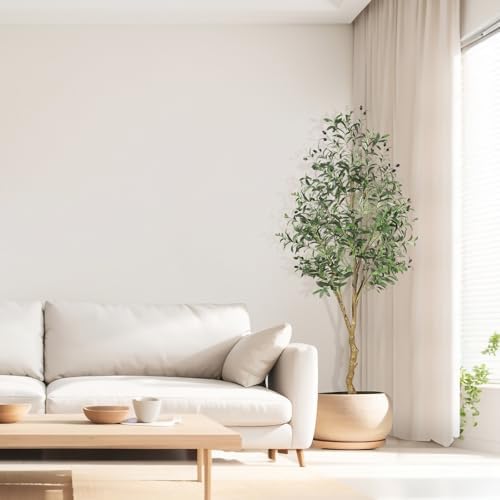 FEELEAD 6FT Artificial Olive Tree with Realistic Leaves and Fruits
