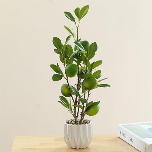 Lemon Tree Bonsai Artificial Plant Potted Decor