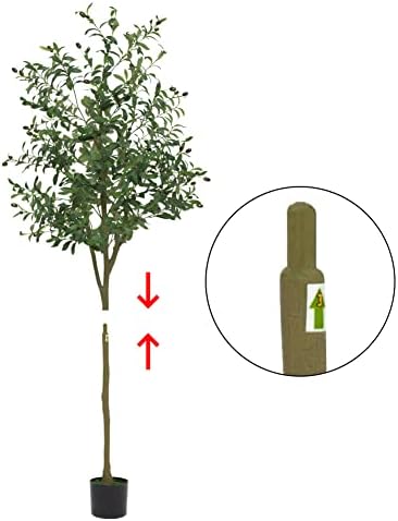5ft Artificial Olive Tree with Lifelike Fruits and Natural Wood Trunk