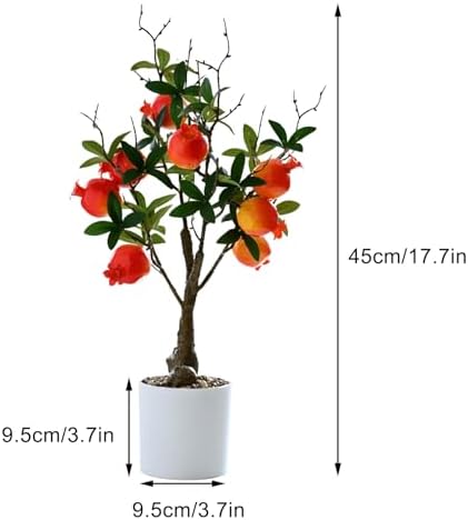 Premium Artificial Lemon Tree Bonsai with White Pot
