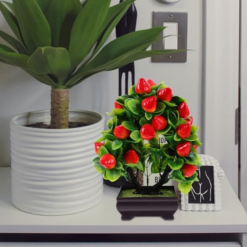 Abaodam Artificial Strawberry Tree Potted Plant