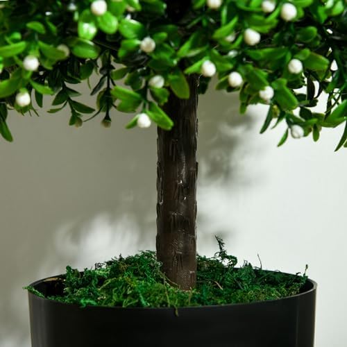 HOMCOM 2 Pack Artificial Boxwood Topiary Trees with Pot