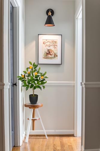 2 Ft Artificial Orange Trees 2 Pack with Black Pots