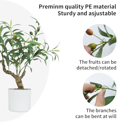 Small Artificial Olive Tree 20 Inch Table Top Decor
