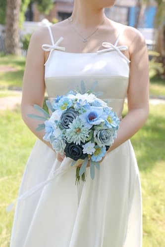 Artificial Flower Blue Box Set for Wedding Decor