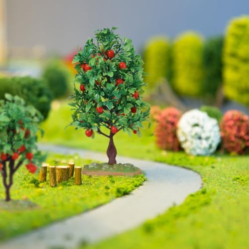 2Pcs Lifelike Artificial Apple Trees for Home Office Decor