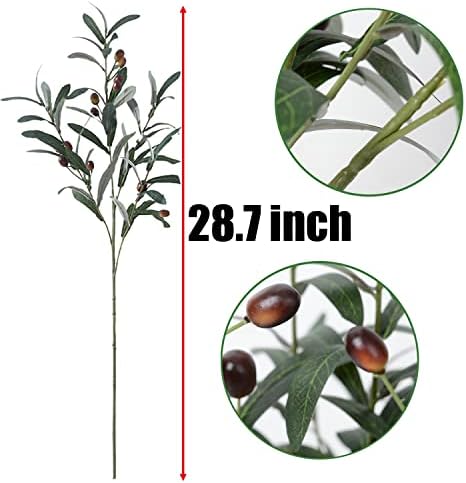 SzJias Artificial Olive Branches Faux Plants for Vases