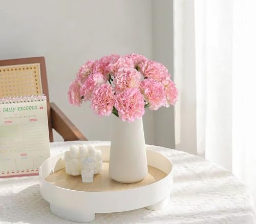 ICBOX Artificial Pink Carnation Flowers 15pcs with Stems