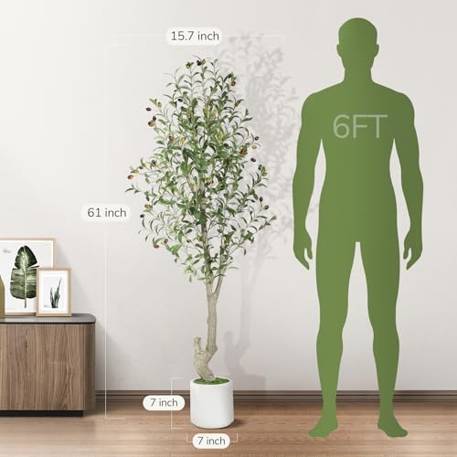 5ft Artificial Olive Tree with 72 Fruits and 864 Leaves 2 Pack