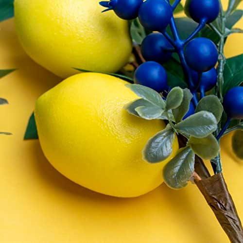 12 Inch Artificial Lemon Blueberry Branches Pack of 6