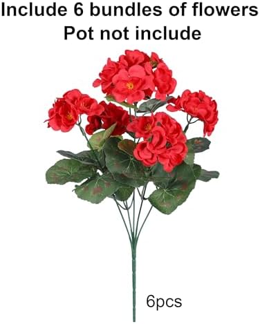 HyeFlora Artificial Geraniums for Outdoor Decoration